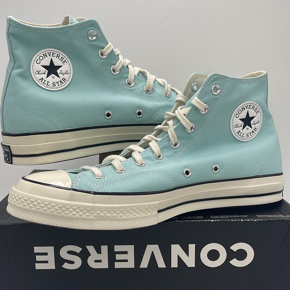 Converse Men’s High-Top Sneakers in Aqua A00621C CHUCK 70 HI SOFT JUNIPER/EGRET - Picture 9 of 16